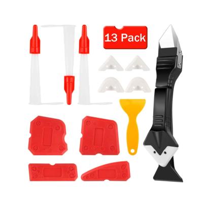 China 13 pieces Silicone Caulking Removal Tools Set Kit Sealant Finishing Tool Grout Scraper Caulk Remover Caulk Nozzle for sale