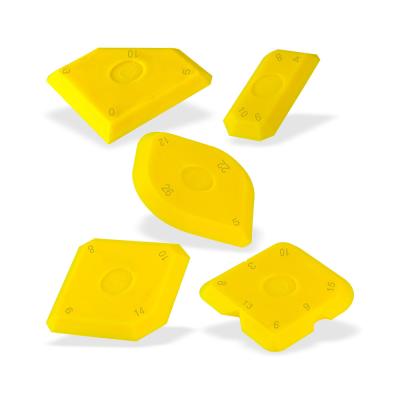 China 5-Piece Yellow Silicone Sealant Tool Putty Knife Sealant Spatulas for sale