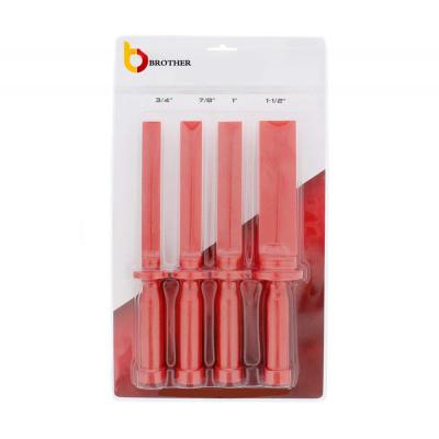 China 4pcs Red Plastic Chisel Set Wheel Weight Remover Tool Non-Marring Super Grip Plastic Chisel Scraper for sale