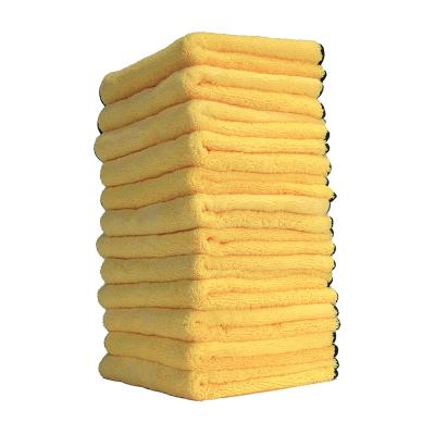 Chine 12 Packs de produits de nettoyage de voiture en microfibre jaune de 56 x 92 cm à vendre