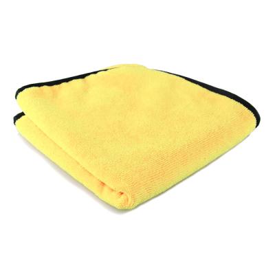 China Plush Yellow Microfiber Car Cleaning Cloth Car Wash Towels Multipurpose for sale