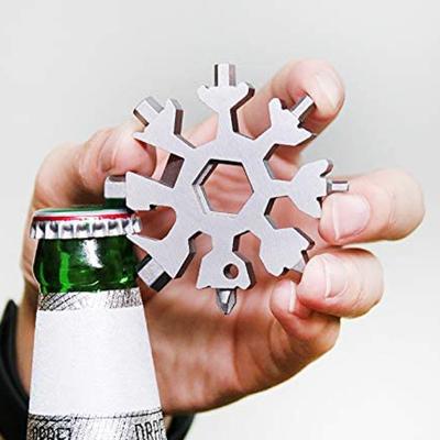 China 18 In 1 Stainless Steel Snowflake Multitool Cross Screwdriver Kit Box Bottle Opener for sale