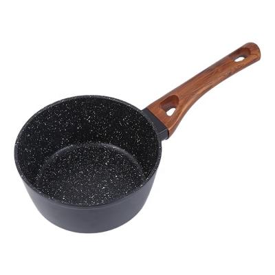 China Durable High Quality Aluminum Non Stick Sauce Pan Milk Marble Coating Pan for sale