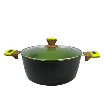 China Stocked Stocked Coating 20cm Aluminum Casserole Set Induction Round Base Stocked for sale