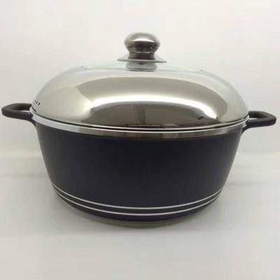 China Sustainable Ceramic Coating Casserole Cast Aluminum Die Pot Set And Pans for sale