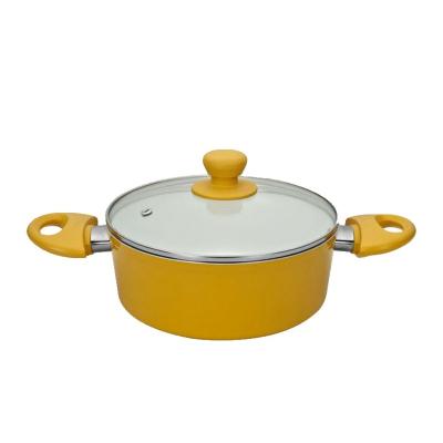 China Durable Ceramic Coating White Nonstick Aluminum Pots And Pans Cookware for sale