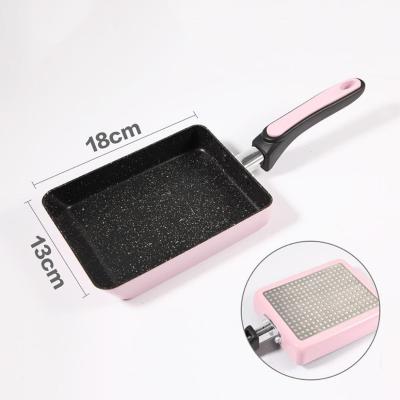 China Mini Frying Pan Non Stick Rectangle Cookware Jade Burning Pans Japanese Omelet Viable Casserole for sale