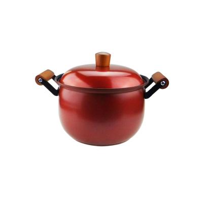 China Sustainable Red Enameled Deep Carbon Steel Steamer Pot for sale