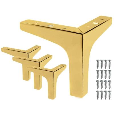 China Metal Steel Sofa Leg Chrome Cabinet Bedside Sofa Leg Iron Tapered Chair Legs Modern Gold Brass OEM Support Furniture for sale