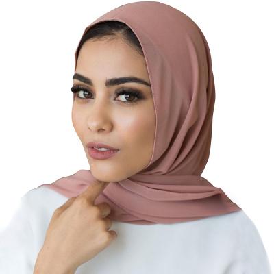 China Muslim Chiffon Scarves Long Muslim Hijab Shawl Bubble Chiffon Scarf Women Simple Elegant Premium Custom High Quality Head Scarf for sale