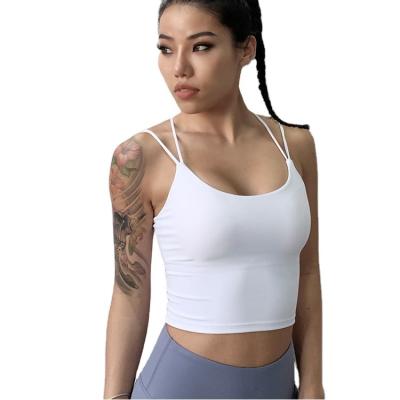 China Breathable Gym Shirts For Women Fitness Sports Shirts Sexy Gym Bra With Removable Cups Women Workout Yoga Vest Sports Fitness Sports Bra for sale