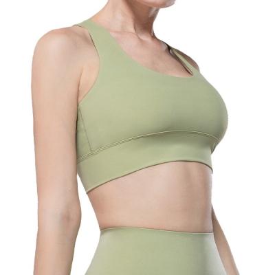 China Women Breathable Activewear Sexy Sports Crop Top Stretch Full Coverage Yoga Top Women Fitness Sports Bra EU/USA Size Top for sale