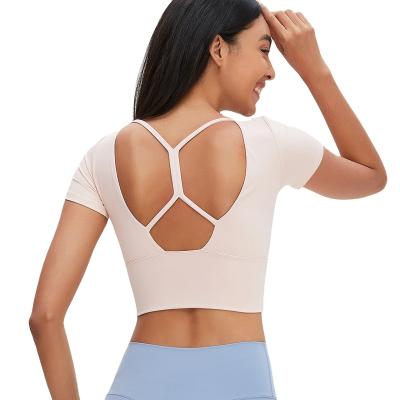 China Detachable Women's Yoga Fitness Chest Pad Sports Bra Custom-friendly Breathable Soft Clothes Skins for sale