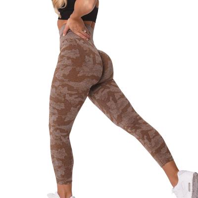 China Seamless Breathable Women Sports Gym Wear High Waist Compression Yoga Pants Fitness Leggin Tummy Control Tights Crac! crack! rear camouflage gaiters for sale