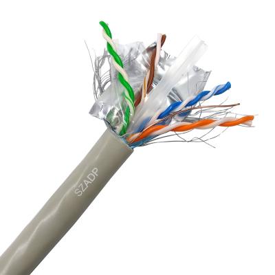 China Networking double screen sftp cat6 lan cable copper cable drop network cable shielded+braiding for sale