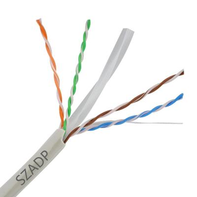 China Networking Ethernet Cable SZADP OR OEM UTP Cat6 0.56mm Network Cable Pass Test Copper LAN Cable for sale