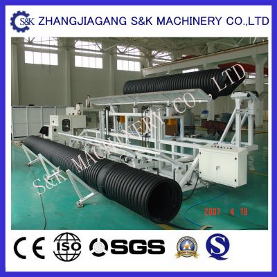 China Double  Wall Pvc Corrugated Plastic Pipe Extrusion Line 15Kw Power for sale