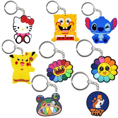 China Promotional 2D Cartoon Factory Croc Charm Key Chain Keychains PVC Acrylic Big Key Chain Sunflower Shape Silicone Cute Promotional Wholesale Key Chains for sale