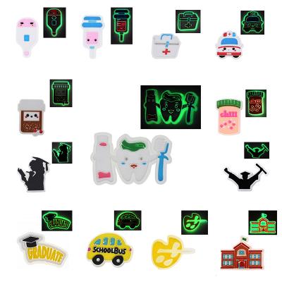 China LED Shoe Charm Factory Wholesale Dinosaur Charm PVC Shoe Accessories Glows in Dark Shoe Charms for Charms Kid Gifts for sale