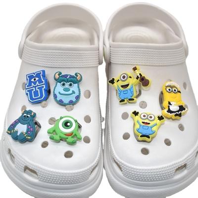 China PVC Rubber LED Croc LED Shoe Charm Kawaii Cartoon Monster Flashing Croc Accessories Charm Light Up LED Shoe Charm for sale