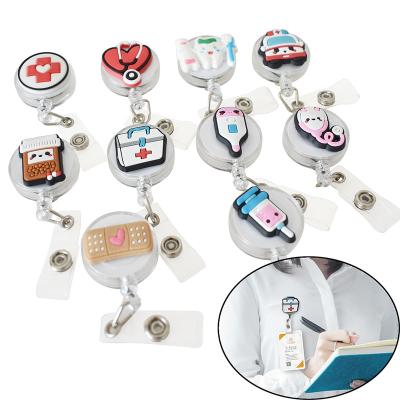 China Office School Custom Nurse ID Badge Reel With Medical Retractable Felt Clip For Nurse Accessories for sale