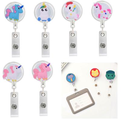 China Office School Style Cute Plastic Glossy Nurse ID Card Badge Reel Office Supply Hospital Medical Animal Rotate 360 ​​Degree Badge Holder for sale