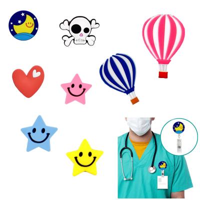 China PVC Cute Metal Office School Factory Direct Sales Model Nurse Retractable Props Call ID Card Badge Reel for sale