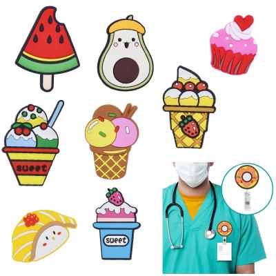 China Hot Selling Amazon Factory Price Cartoon PVC Office School Nurse Soft Animal Accessories Cover Retractable ID Badge Reel for sale