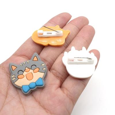 China Factory wholesale manufacturers wholesale cats PVC charm environmentally friendly cute soft pin custom pin brooch diy accessories for sale