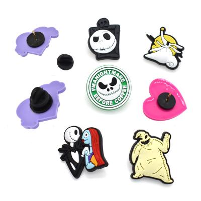 China China Halloween Brooches Factory Directly Enamel Soft PVC Lapel Pins Rubber Plastic Pins Badge Soft Hat Pin for sale