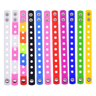 China Bracelets Promotion Gift Wholesale PVC Cartoon Food Flower Charms Silicone Wristband With Metal Clasp/Button for sale