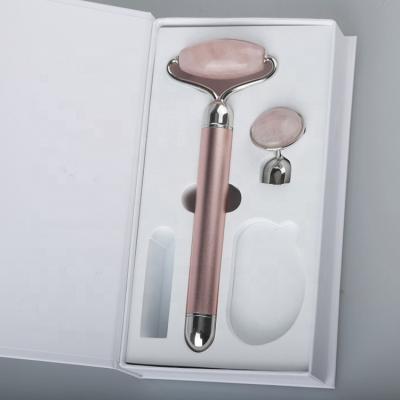 China Face Beauty Tip Tool Vibrating Facial Contour Jade Roller Massager Beauty Roller Face Massager For Facial Use for sale