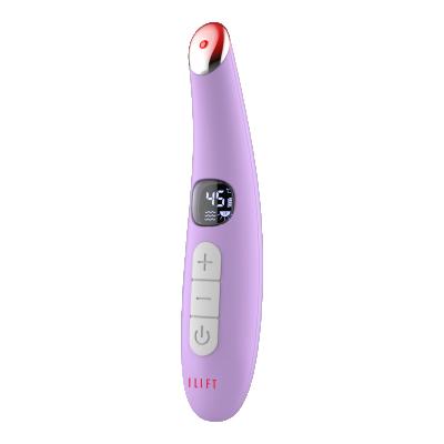 China Anti-puffiness Patent Design Pen Size Eye Massager with Red LED Treatment and LCD Display Eye Wrinkle Eye Massager Wand for sale