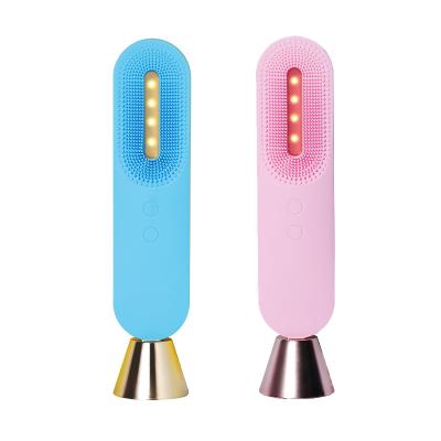 China Anti-Puffiness Private Label Electric Facial Brush Cleaning Facial Cleansing Device with Silicone Brush Dongguan Facial Cleansing Brush for sale