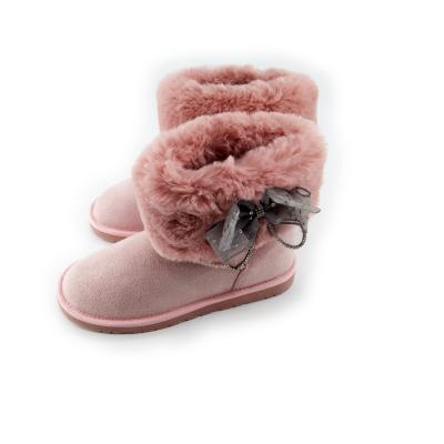 China Luxury Pink Butterfly Sweat-absorbent Winter Women Snow Boots Over The Top Stripper Boots Indoor Snow Hiking USA for sale