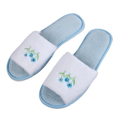 China TPR Hotel Slipper OEM Customer Logo Open Toe Disposable Cotton Terry Slippers Terry Fabric Slipper For Hotel for sale