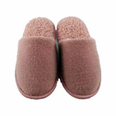 China Wholesale Price Factory Wholesale Price Faux Mink Velvet Slippers Lightweight Reusable Non-slip Warm Indoor Home Hotel Comfortable Slippers for sale