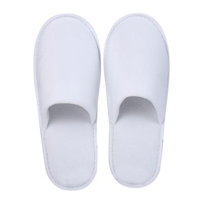 China Factory Price EVA Custom Embroidery Logo Closed Toe Coral Velvet Unisex Disposable Slippers for sale