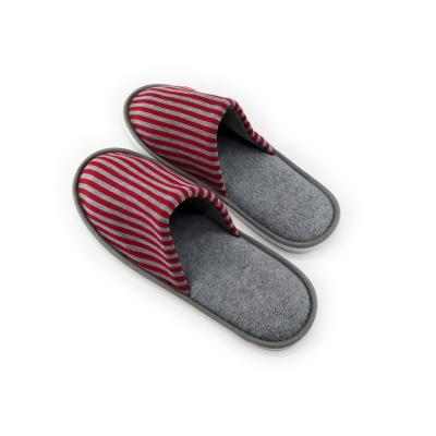 China Custom Red Singlet EVA Sole Hotel Slippers Indoor Soft Cotton Room Lady's Slippers Disposable Slipper Seller for sale