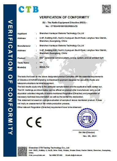 Verification of conformity - Shenzhen Xianglepai Electronic Technology Co., Ltd.