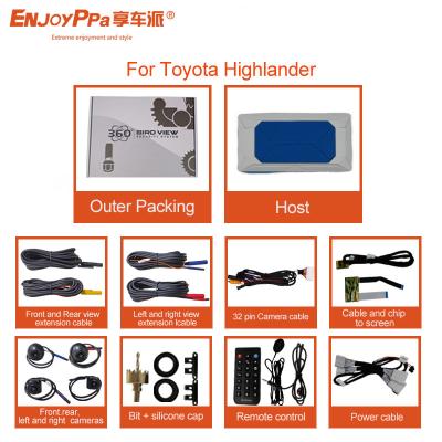 Chine Système de caméra de voiture à écran LCD 360 pour caméras de vue d'oiseau hydrophobe Toyota Highlander à vendre