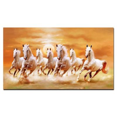 China Waterproof+ECO-Friendly Modern Landscape White Horse Running Oil Painting On Canvas Poster Print Wall Art Mural Picture For Home Bedroom Living Room Decor for sale