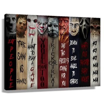 China Waterproof+ECO-Friendly Character Terror Horror Movie Poster Decor Canvas Wall Art Painting Picture Prints for Bedroom, Halloween Gifts Home Decorative for sale