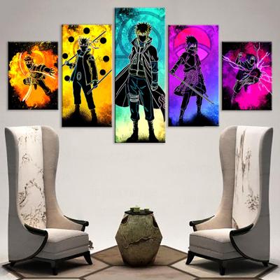 China Waterproof+ECO-Friendly Wholesale 5 Piece Soul of Anime Naruto Poster Canvas Wall Art Painting Picture Animation Characters Bedroom Wall Decor Frame for sale