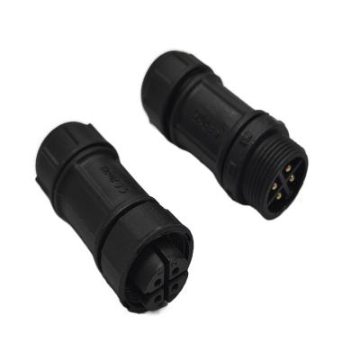 China IP67 4 Pin Waterproof Connector 8A Threaded Butt Type M12 Circular Connector for sale