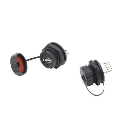 China 125V Operating Voltage Waterproof Signal Connector IP67 USB Male To Female Adapter for sale