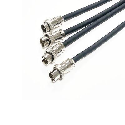 China GX16 Welded Male Waterproof Data Connector With Wire 6 Core Metal Aviation Plug for sale