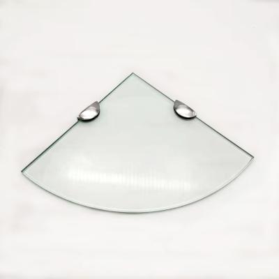 China Wall Mounted Type Floating 8mm Glass Bathroom Wall Mount Corner Accessory Shelf for sale