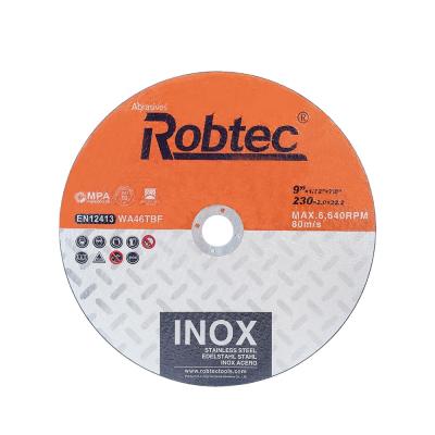 China Robtec 9 Inch 230*1.9*22mm Aluminum Extra-Thin Abrasive Cutting & Light Grinding Wheel For INOX&Metal for sale