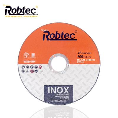 China For cutting stainless steel & Amazon ROBTEC Metal Best Selling 105*1.2*16mm Super Thin Abrasive Cutting Wheel In Universal for sale